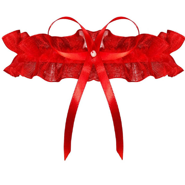Garter with Julimex lace PW-02 red