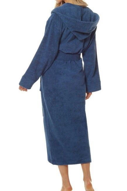Women&#39;s terry cotton bathrobe L&amp;L 2102, navy blue
