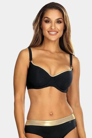 Feba black swimsuit top with gold F105/509