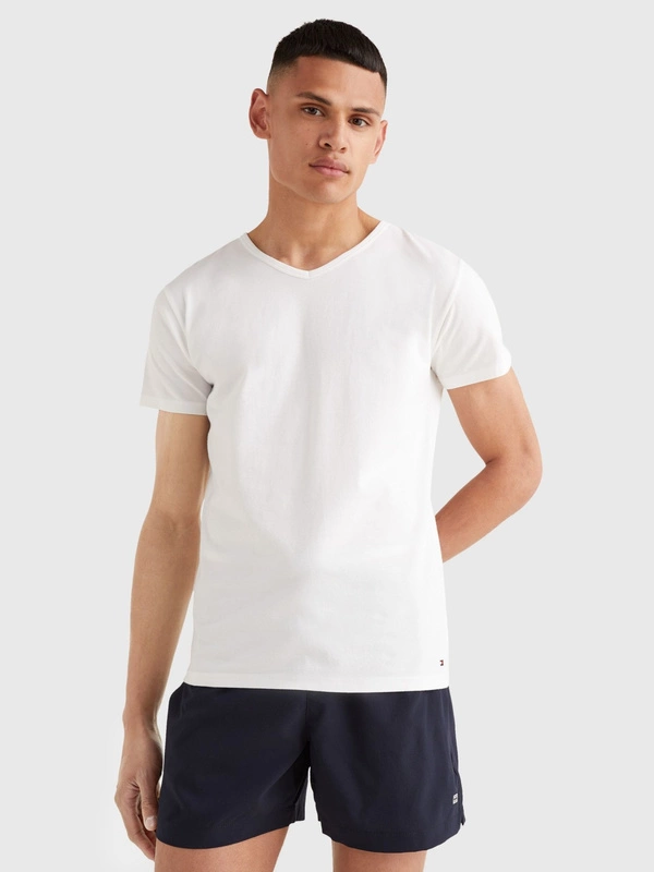 Men&#39;s T-shirts 3 pack V-Neck Tommy Hilfiger white 2S87903767